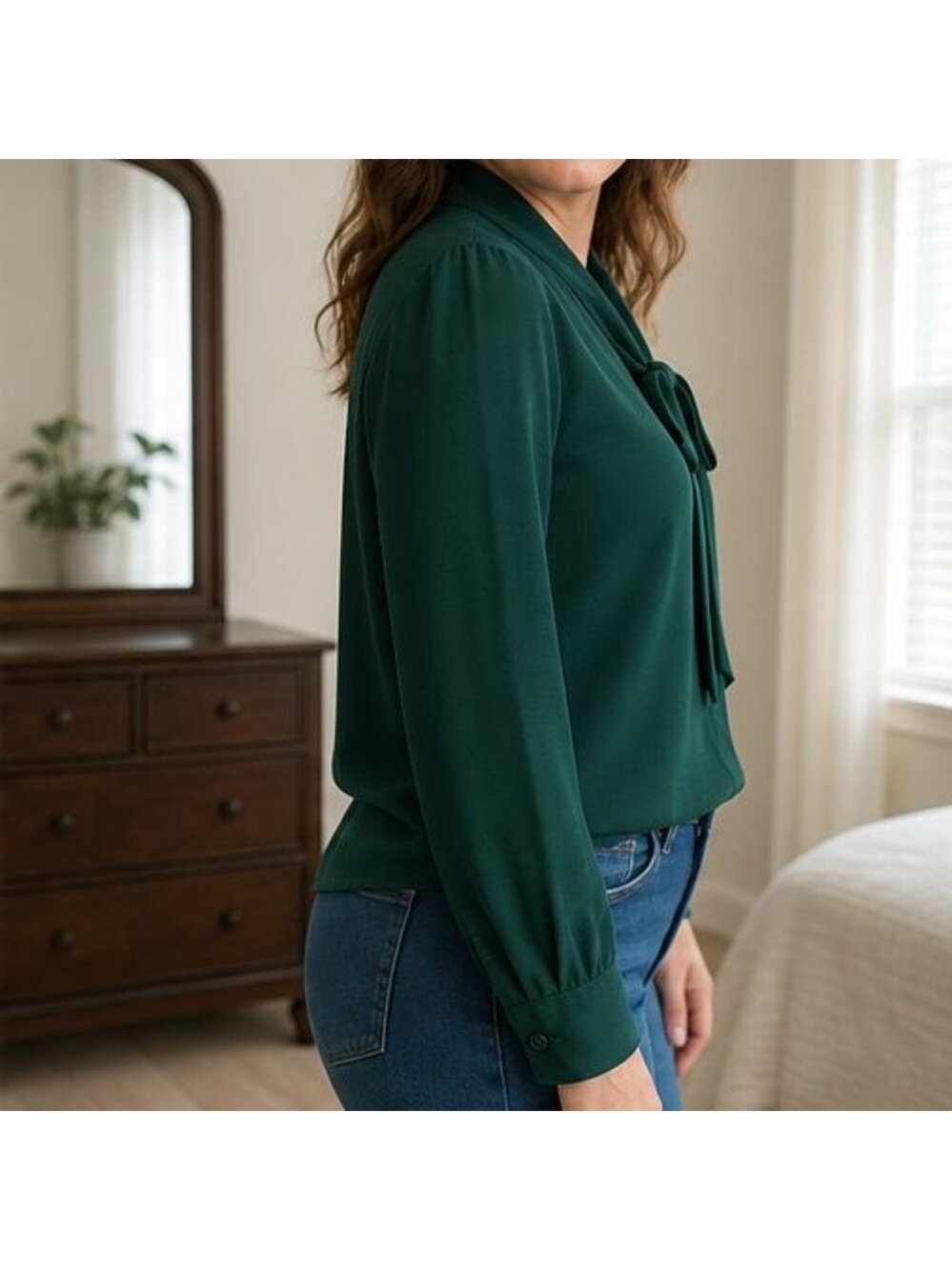 Gray Ruffle Blouse - Picture 3 of 6